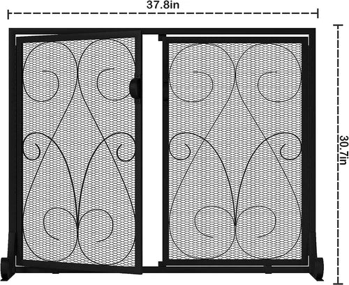 La Roche 2-Panel Fireplace Screen with Doors
