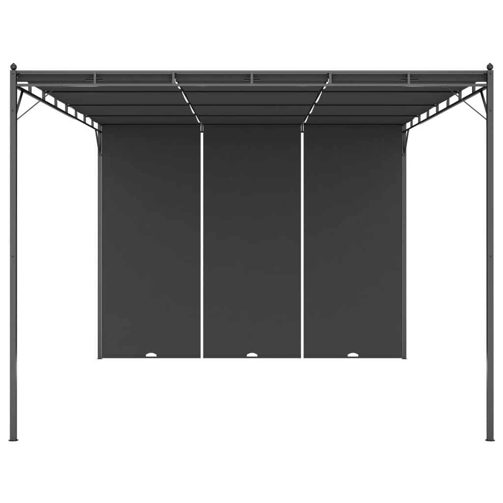 Avezzano Garden Gazebo/Patio Sunshade with Side Curtain 4x3x2.25m