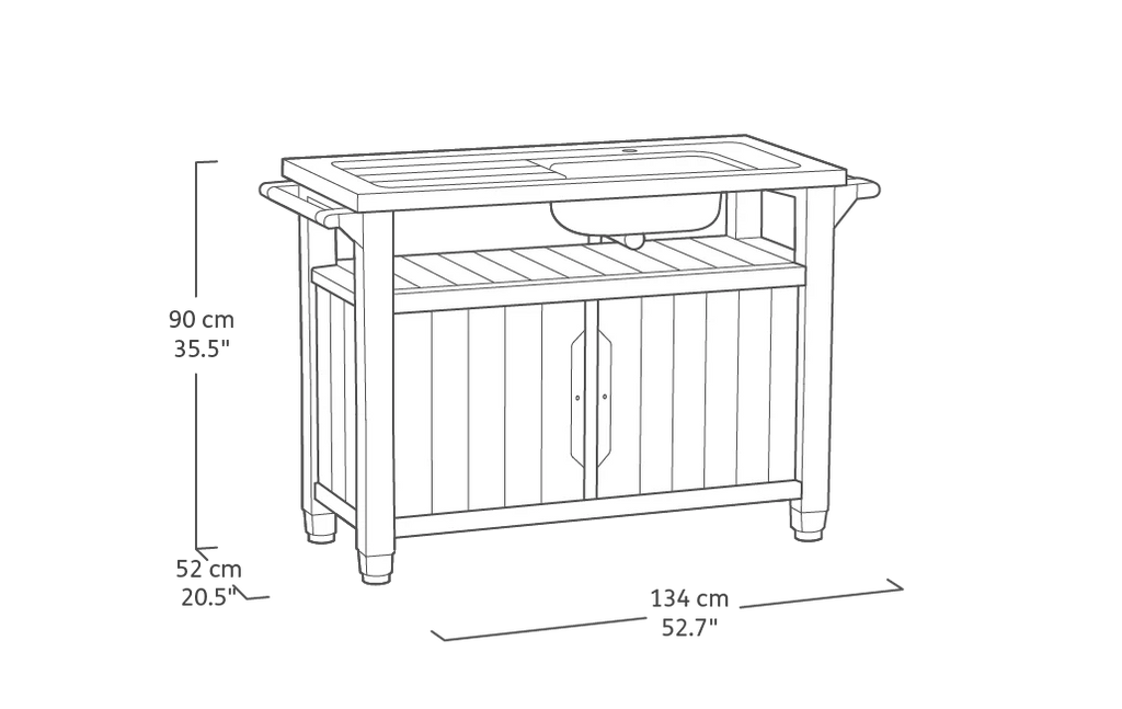 Avanta 134cm BBQ Entertainment Unit with Sink