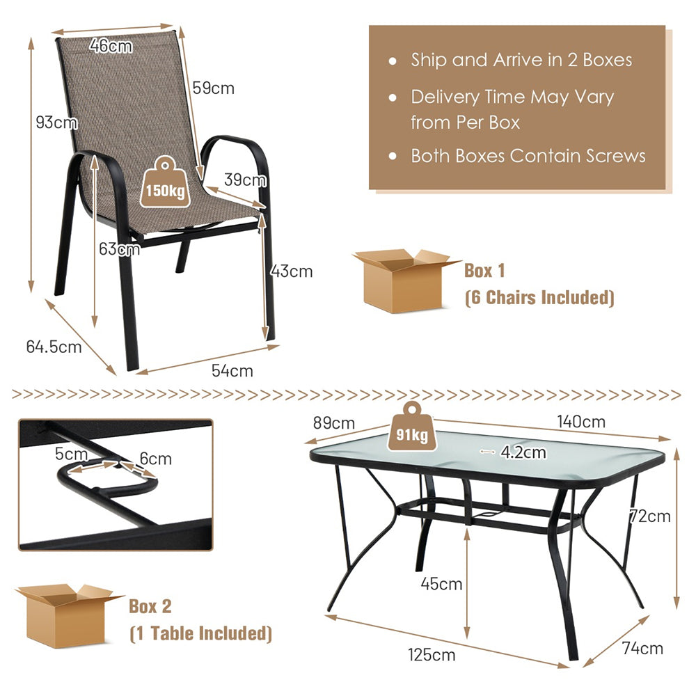 Oviedo 7pc Patio Dining Set