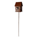 Classic Garden-Stake Birdhouse in Weathered Metal