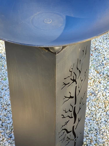 Edessa Designer Birdbath/Feeder. 70cmH, Bowl 42cm wide