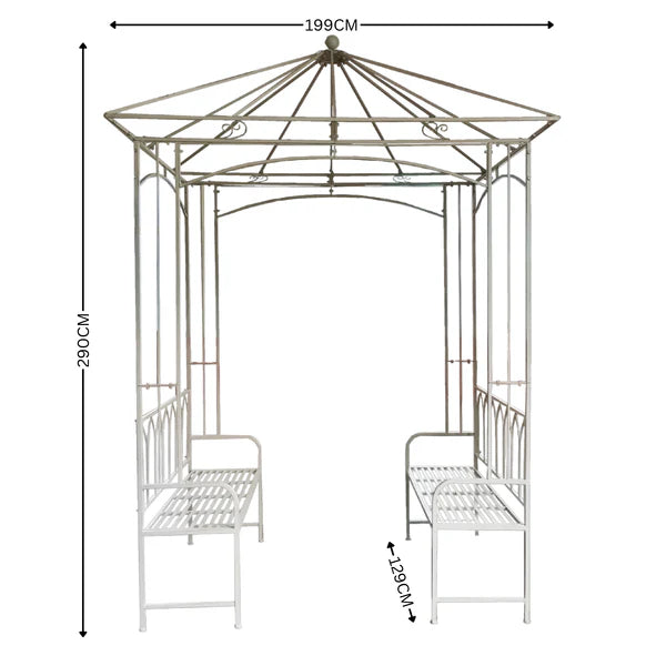 Annarosa Square Arch with Seats - Cream