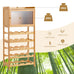 Selia 20-Bottle Bamboo Wine Rack Cabinet with Glass Hanger