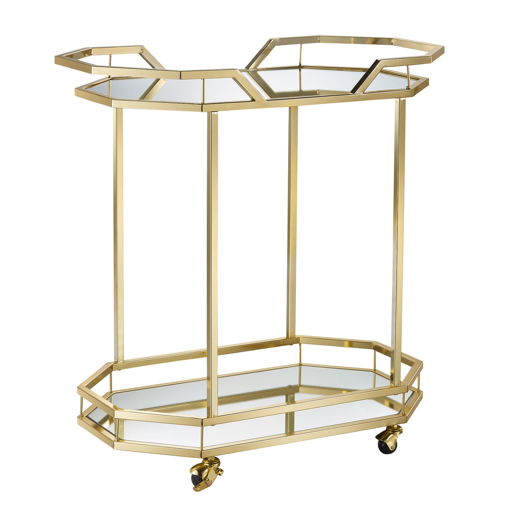 Fuego Metal & Glass Bar Cart