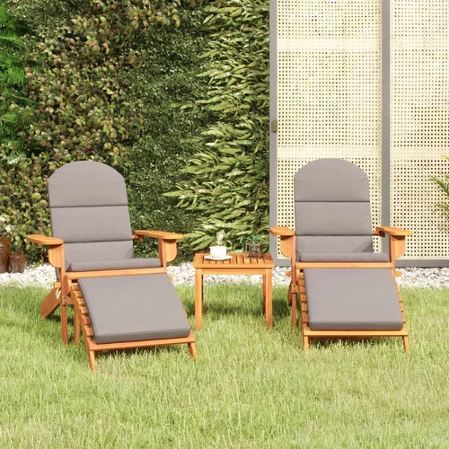 Brinda 3pc Acacia Adirondack Sunlounger Set