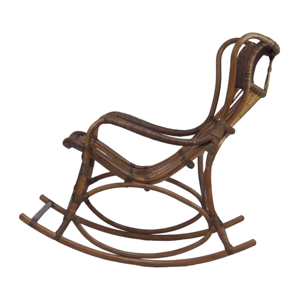 Aivara Rattan Rocking Chair, Antique Brown