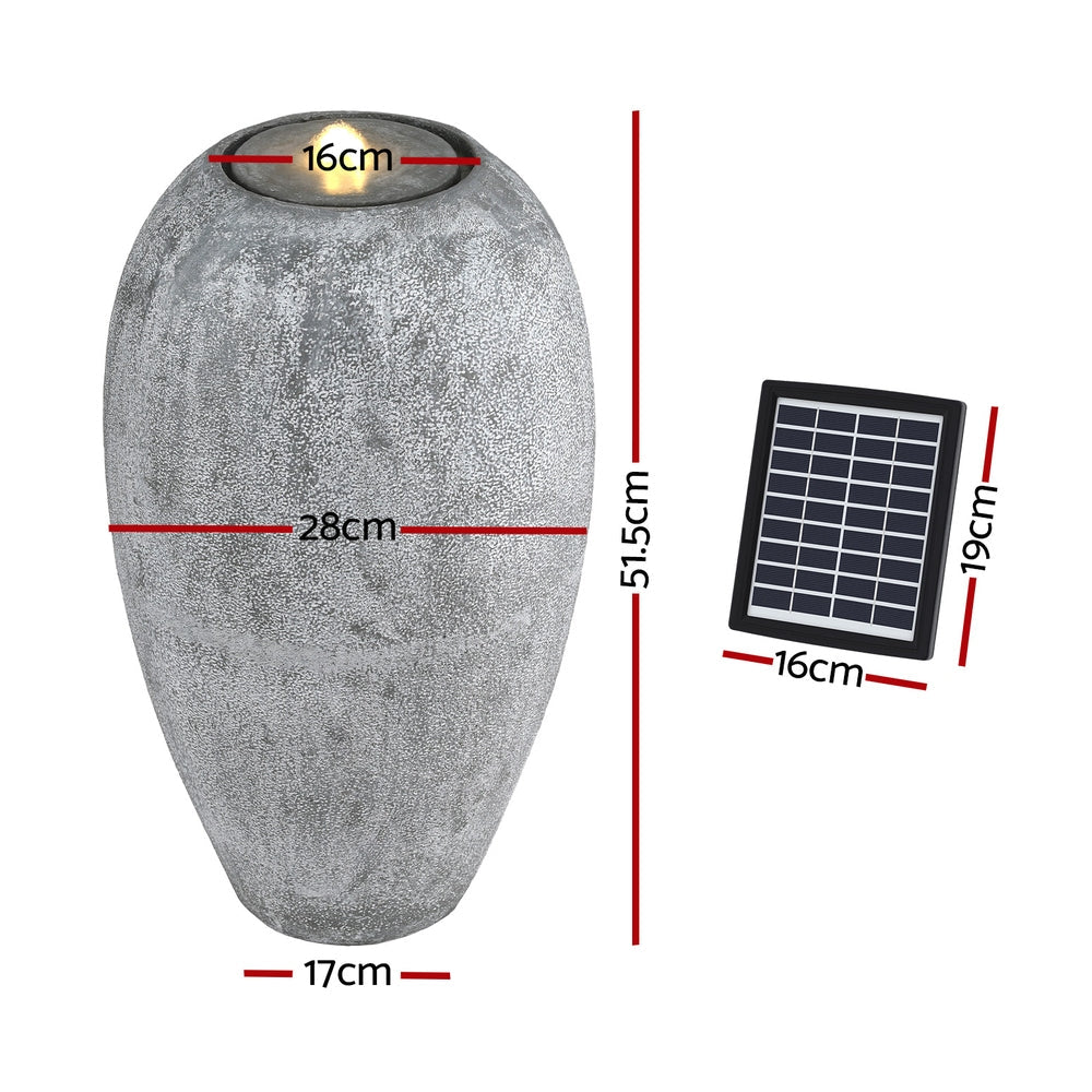 Mancini Sculptural Vase-Style Solar Water Fountain