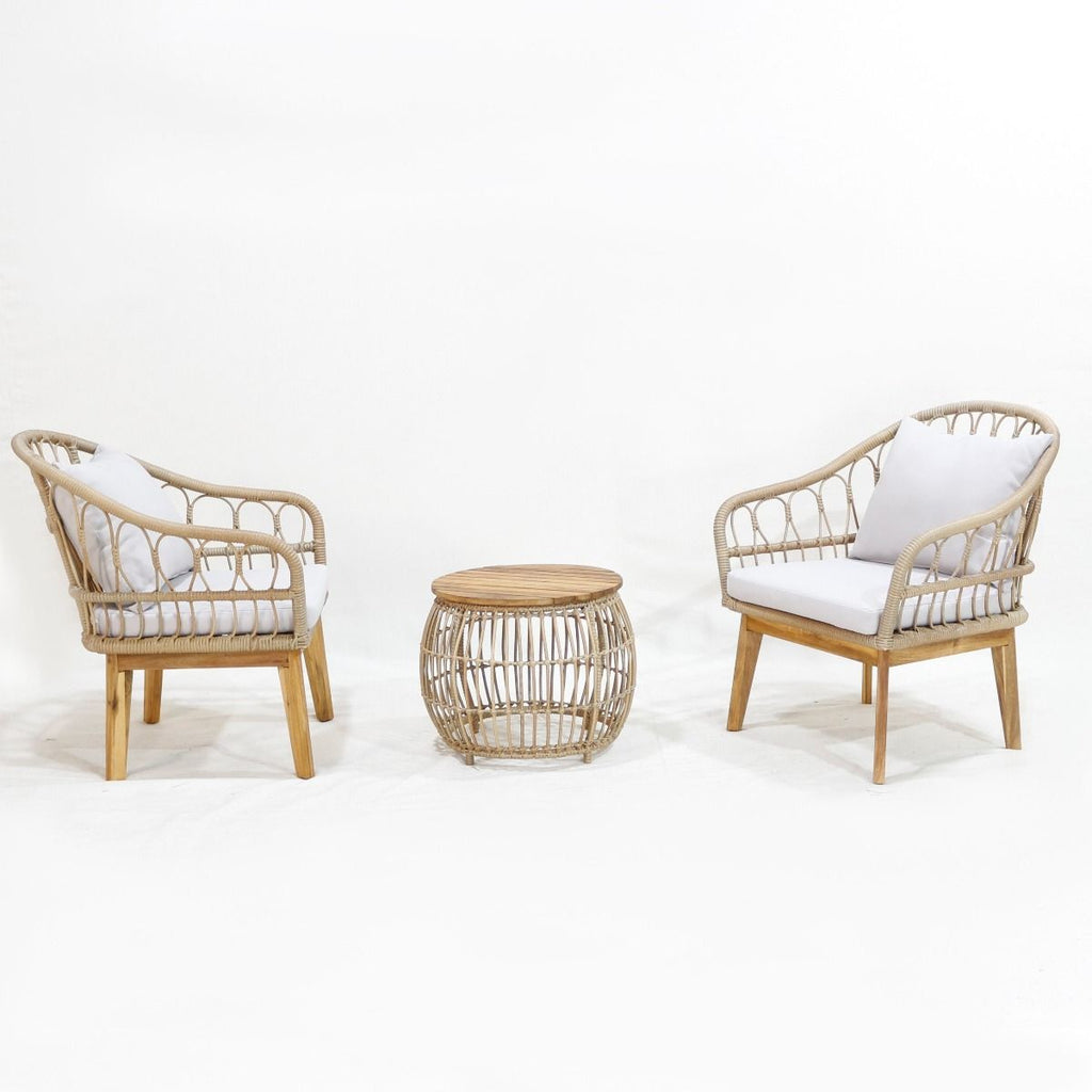 Giovanna 3pc Wicker Seting