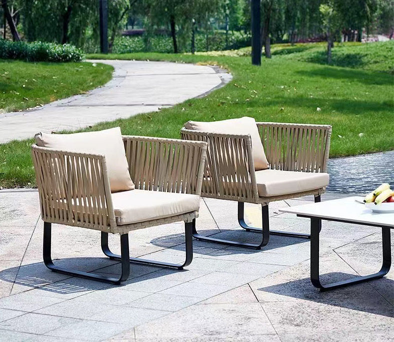 Pair of Soraya Large Outdoor Patio Lounge Armchairs