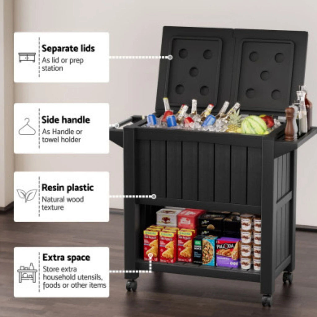 Fava 80L Rolling Ice Bucket/Cooler & Storage Cabinet Box