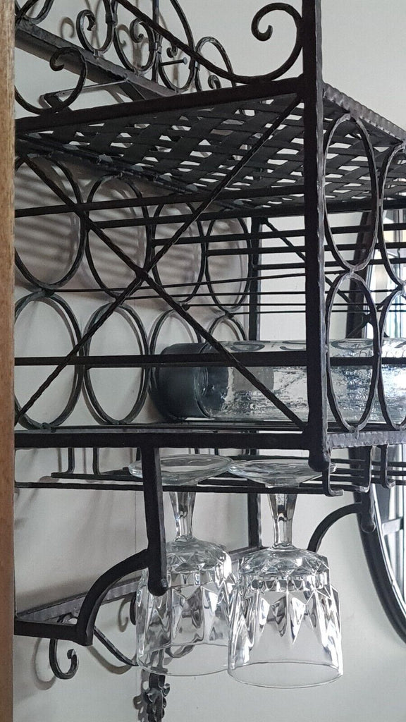 Margaux Wrought Iron Wine Rack - Antique Brown