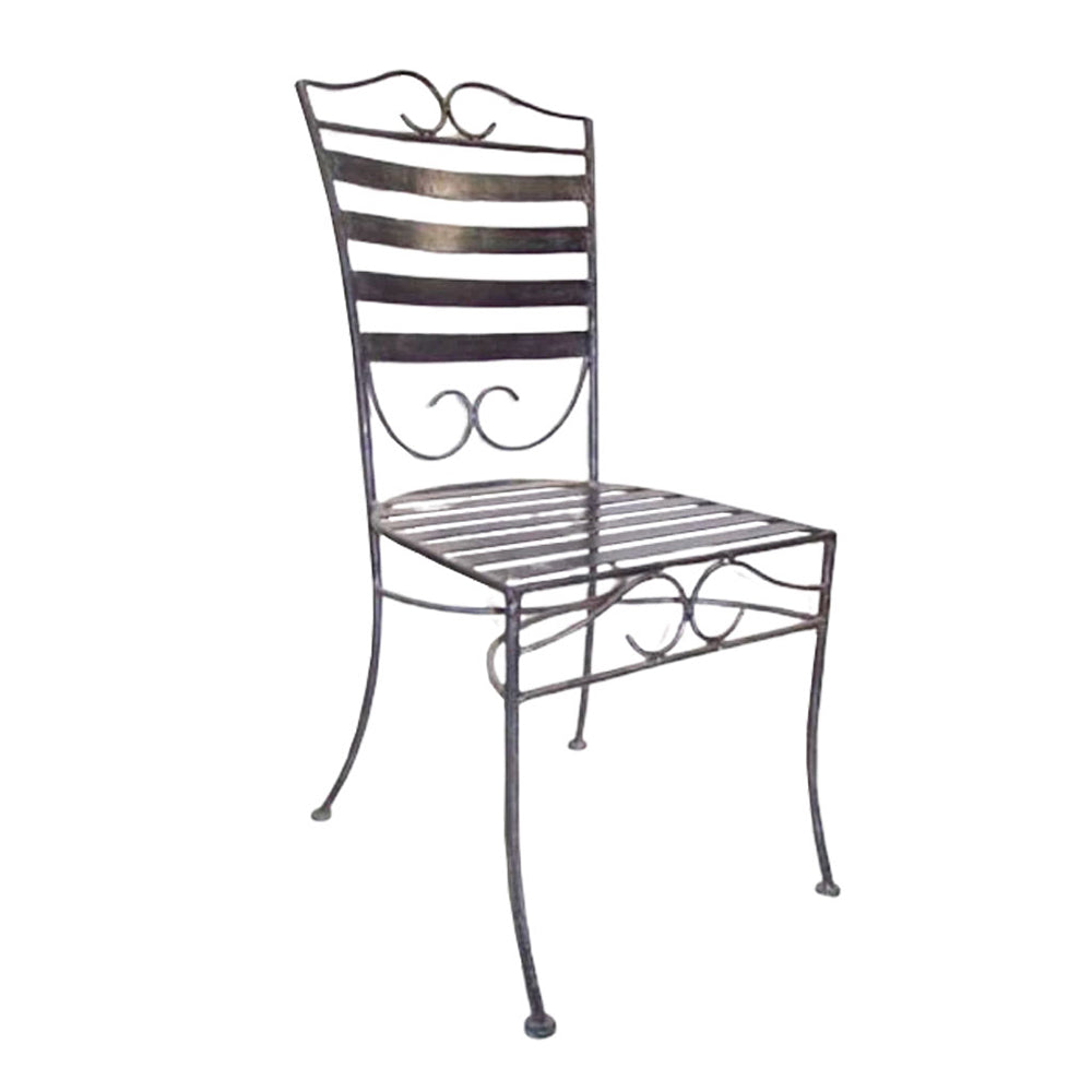 Akara Granite Stone 6 Person Table Setting - 1.8m Wrought Iron Base