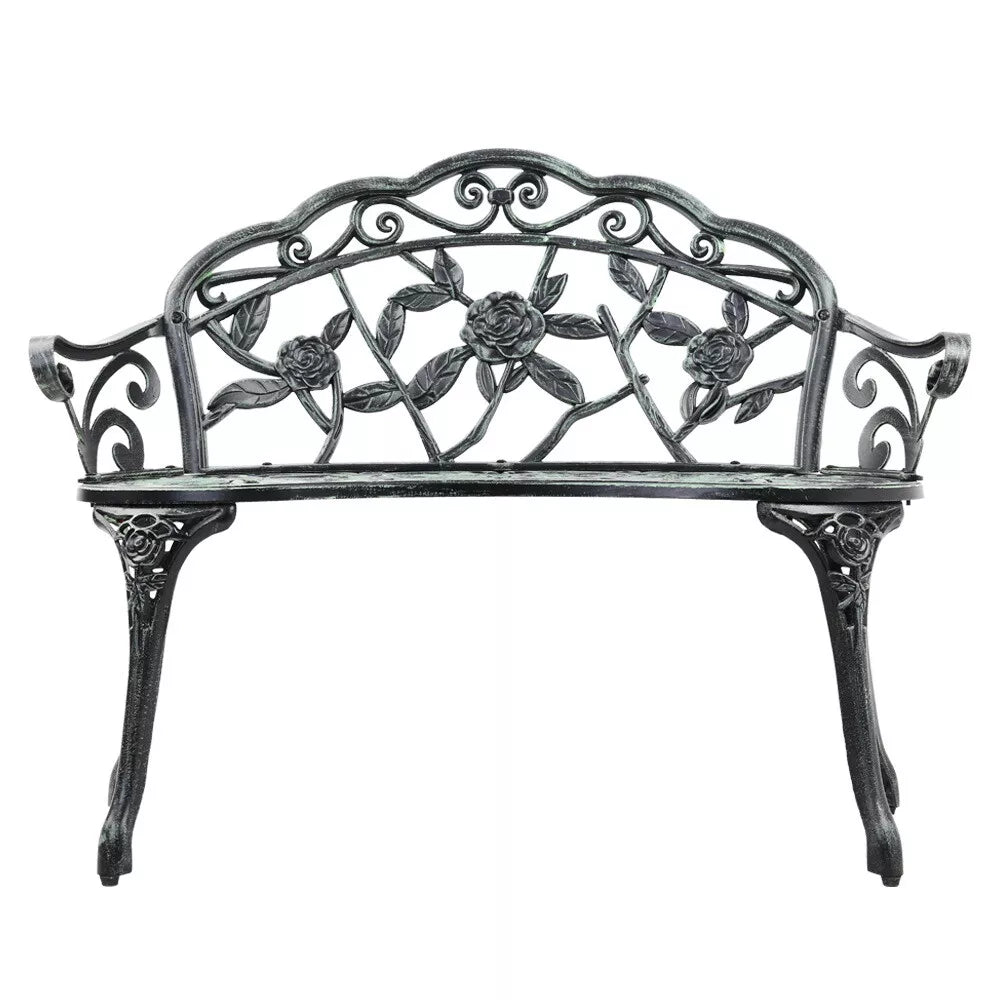 Oriana Cast Iron Garden Bench Seat 100cm - Vintage Green
