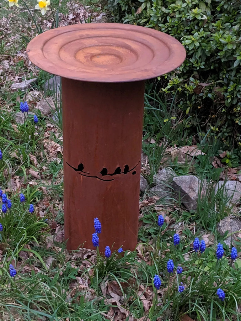 Saint Floret Bird Bath/Feeder. 80cm. Rust