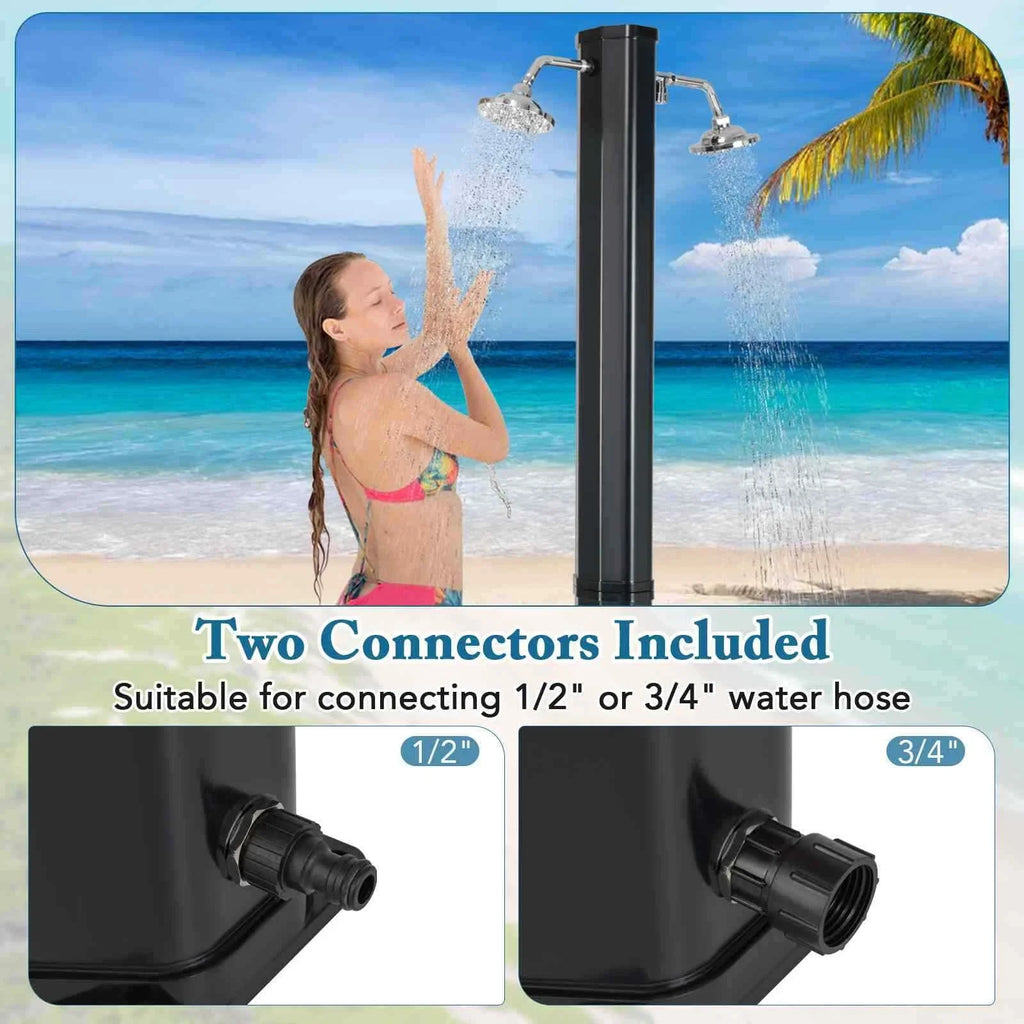 Crystal Beach or Pool 2.2M 35L Solar Heated Shower w/ Dual Shower