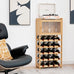 Selia 20-Bottle Bamboo Wine Rack Cabinet with Glass Hanger