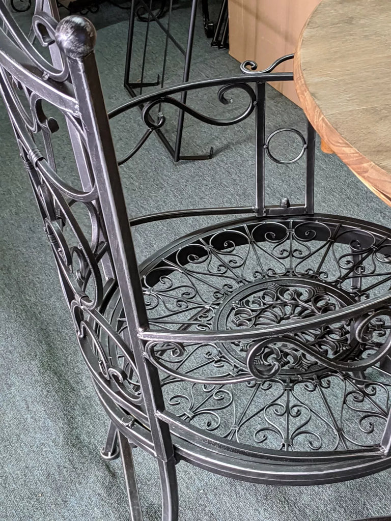 Moulins Wrought Iron Garden Armchair - Black Silver