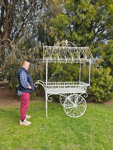 Entendu Country Big French White Flower Cart