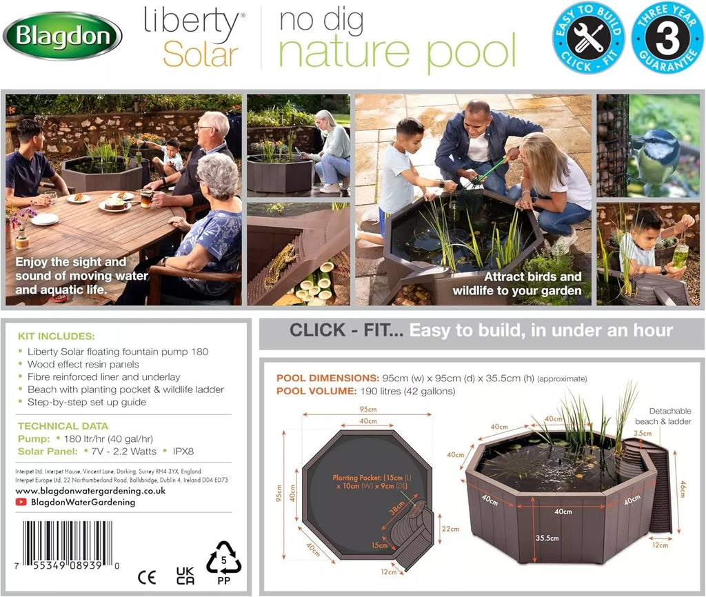 Fortunato Nature Pool, Raised Pond for Garden or Patio