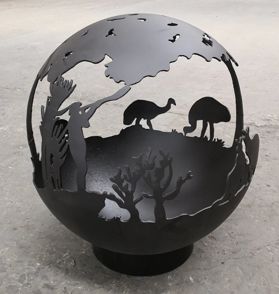 Australian Artistic Firepit Sphere- 50cm Steel