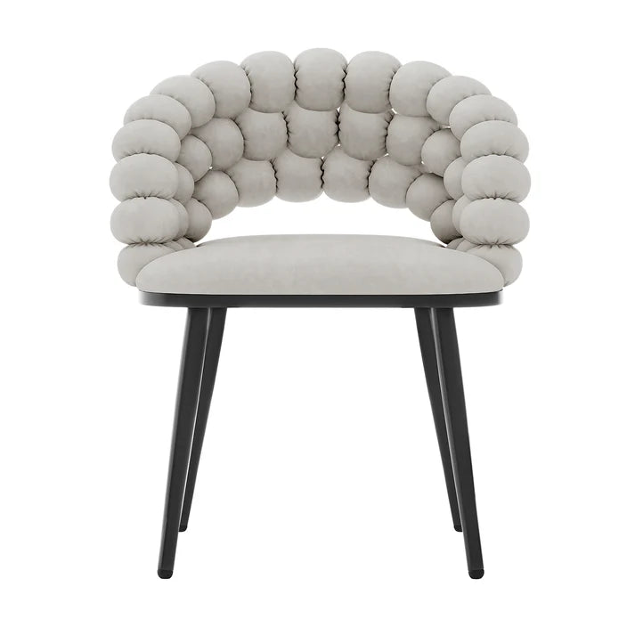 Jacqueline Curved Dining Chair Set of 2. Warm Grey or Oatmeal