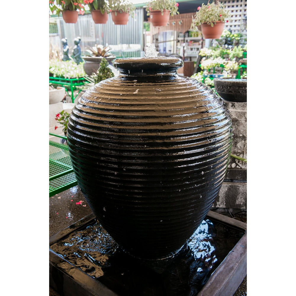 Marzio Urn Fountain 137cm High - Charcoal Black or Sandstone