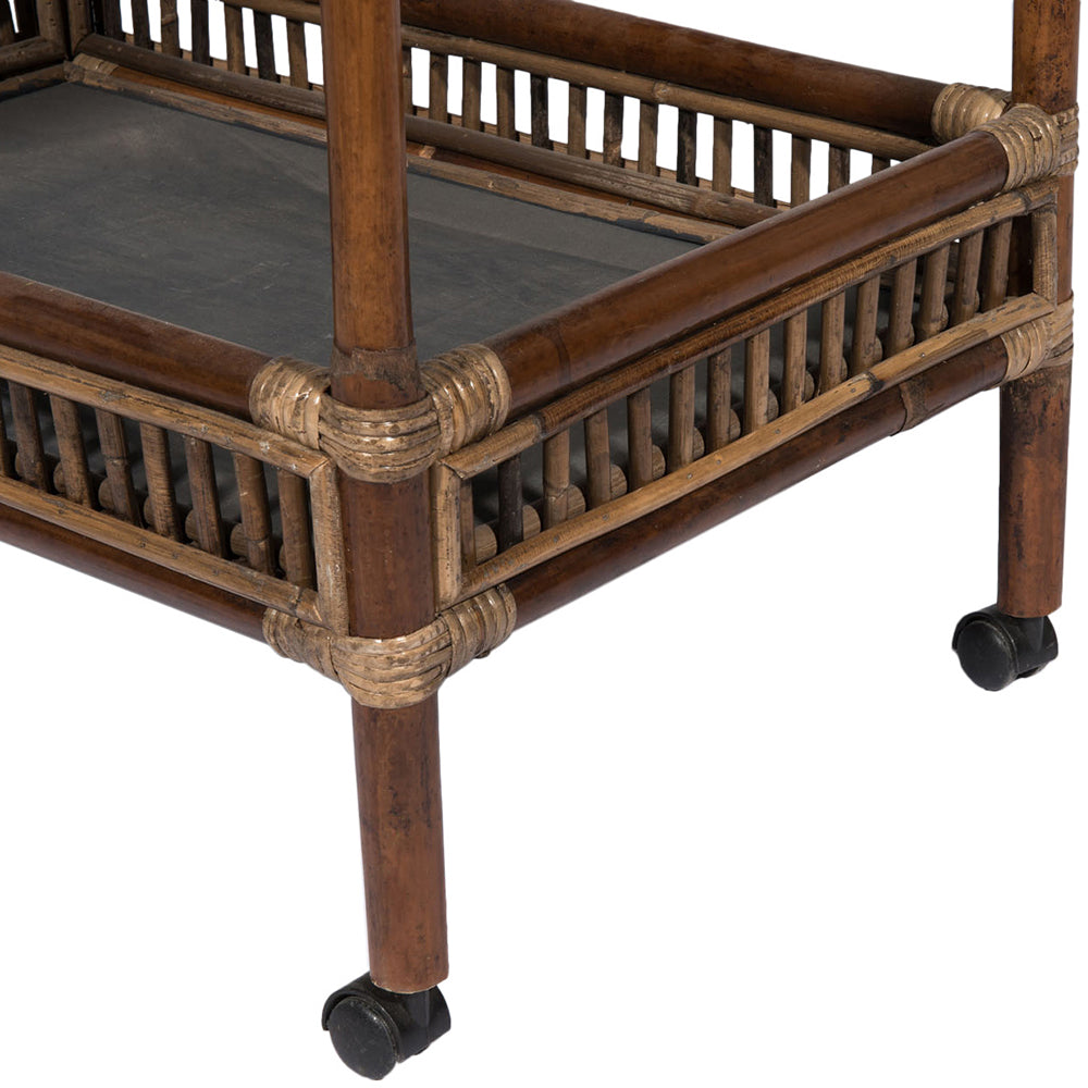 Lucca Rattan & Bamboo Tea Cart