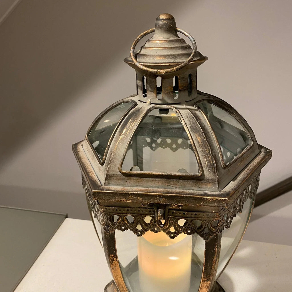 Cyria Metal Lantern with Glass