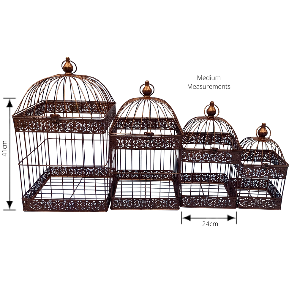 Kamuna Set of 4 Square Bird Cages/Plant Holders