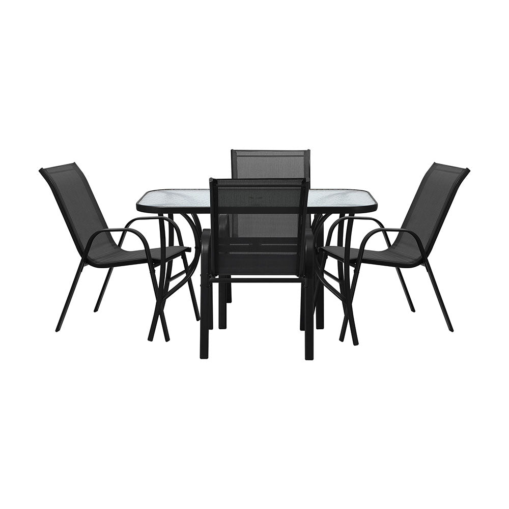 Syna 4 Seater Rectangular Outdoor Dining Set. Grey or Black