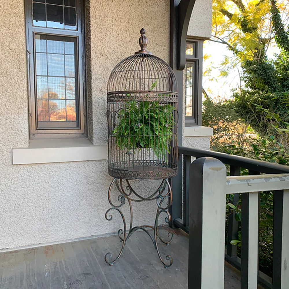 Loretta Ornamenta Birdcage Antique Verdi Bronze - 60x60x194cm high