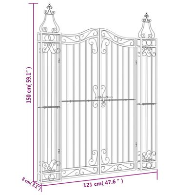 Rinji Ornamental Garden Gate - Wrought Iron  5 Sizes