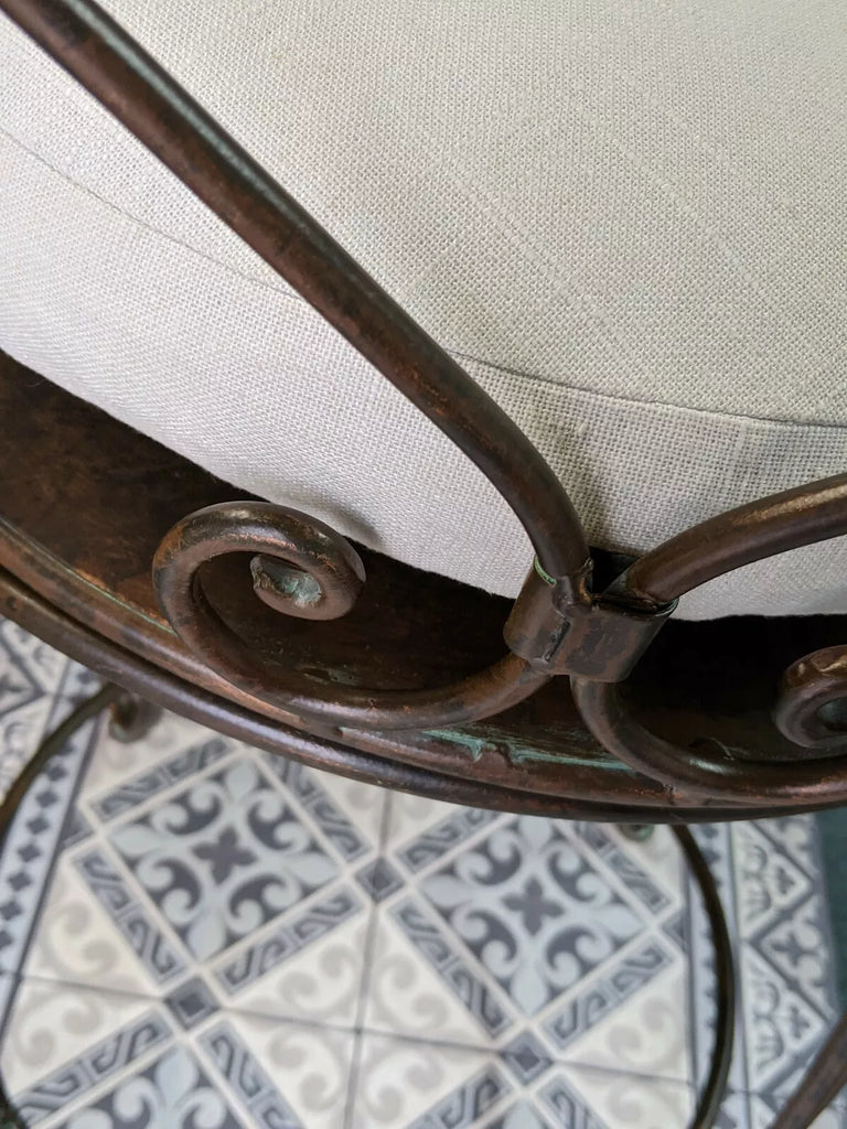 Manon Traditional Wrought Iron Bistro Chair.Bar. Antique Brown