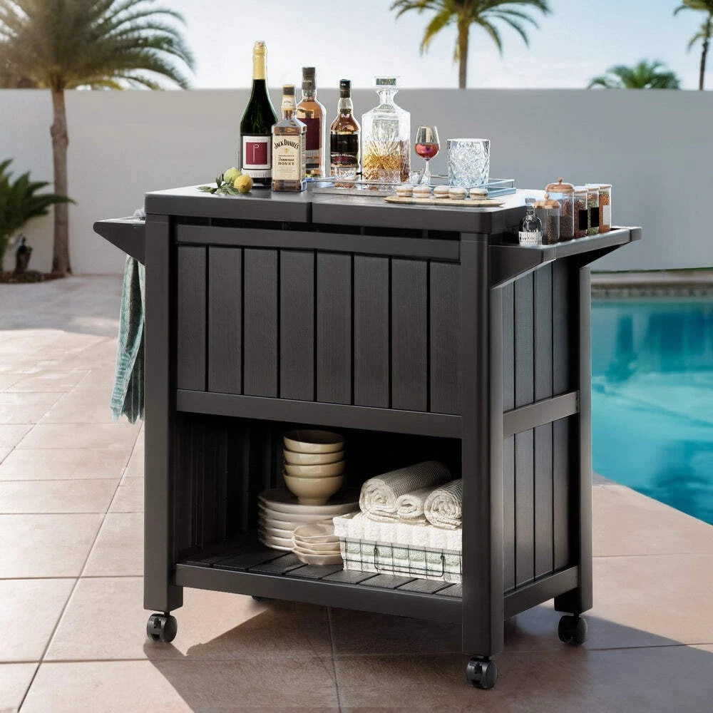 JOYA 80L Ice Bucket Cooler/Rolling Serving Cart