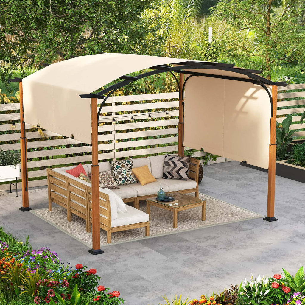 Criolla Metal Pergola with Retractable Canopy 3m x 3.6m