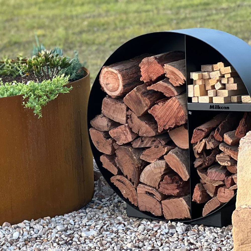 NEW Round Firewood Storage - Rust or Black