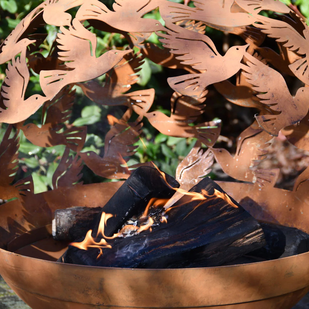 San Clemente Pre-Rusted Laser Cut Fireball – Bird Design