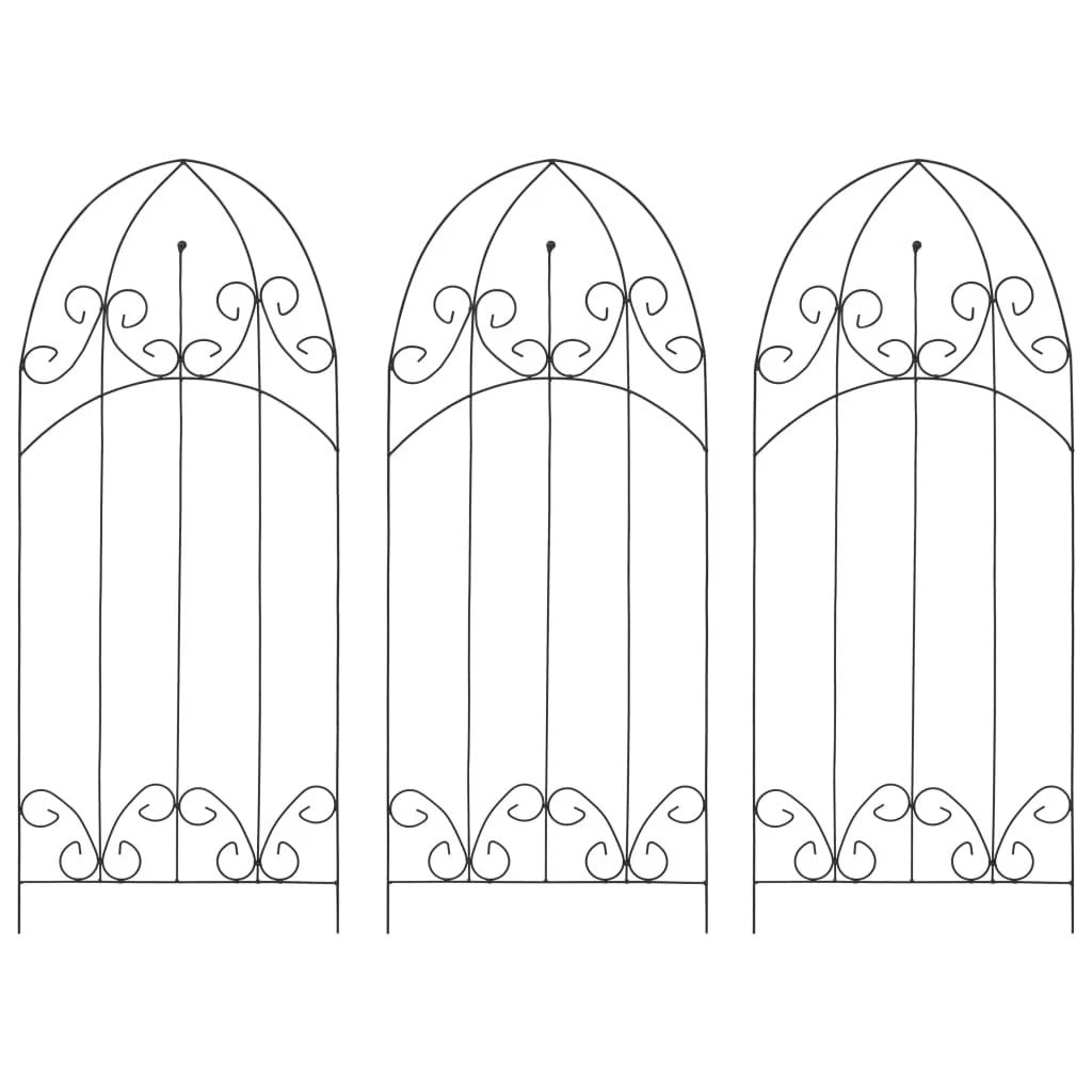 Evangeline Iron Plant Climbing Racks. 2 Designs. 3 pcs. Black 40x100 cm Iron