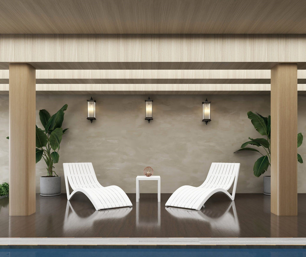 Pair of Cirillo Slender Sun Loungers + Side Table