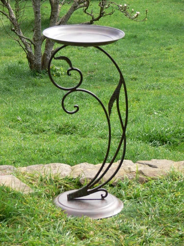 French-style Avian Bird Feeder/Bird Bath. Antique Brown