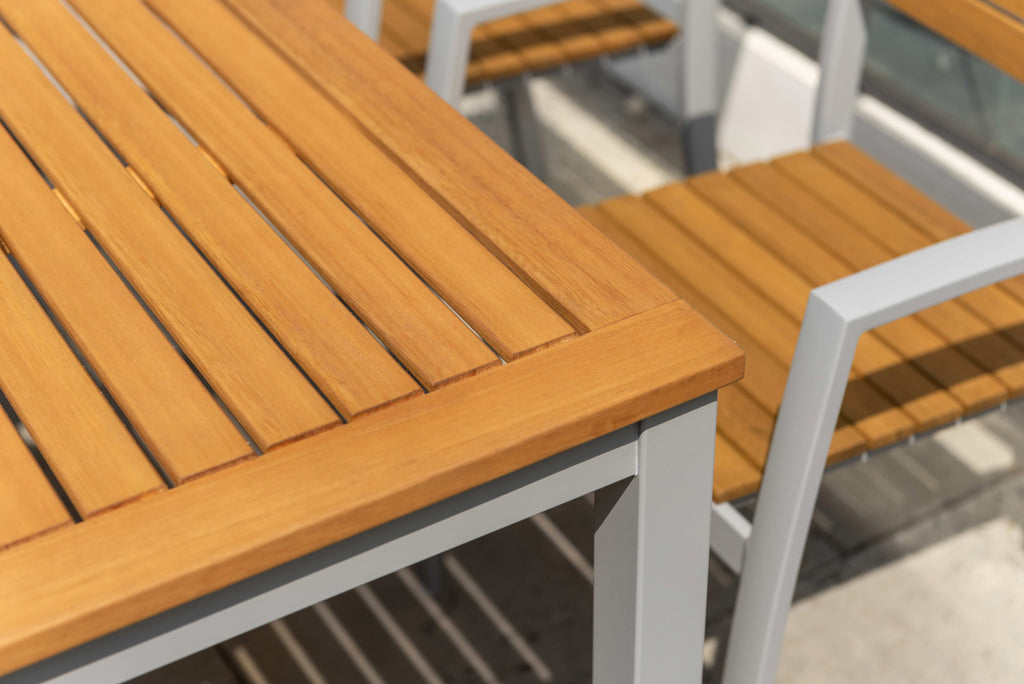 Piave 6 Seater Natural Eucalyptus Wood Dining Set