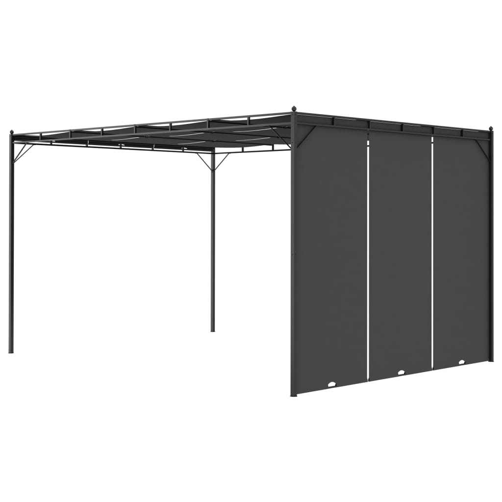Avezzano Garden Gazebo/Patio Sunshade with Side Curtain 4x3x2.25m