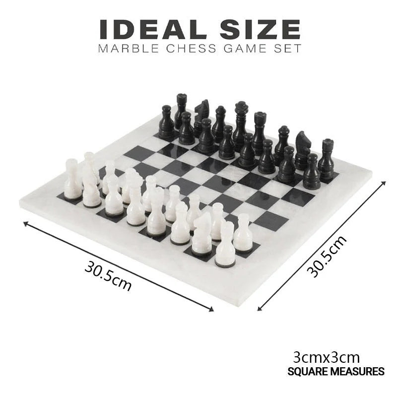 Archaia Marble Chess Set, 30cm, White / Black