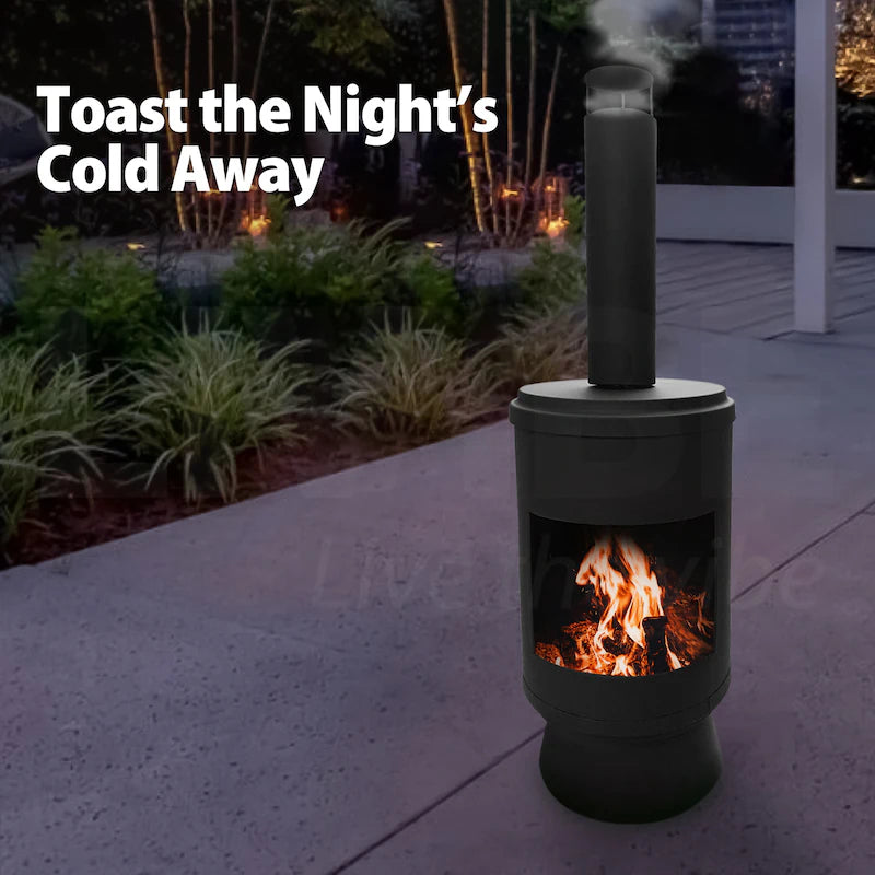 Calypso Portable Chimney Firepit 105cm w/Accessories