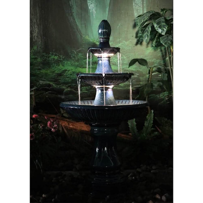 Imola Slate Blue 3-Tier Ceramic Water Fountain. 115cm