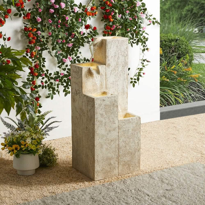Ardara 4-Tier Modern Fountain - Sandstone Effect