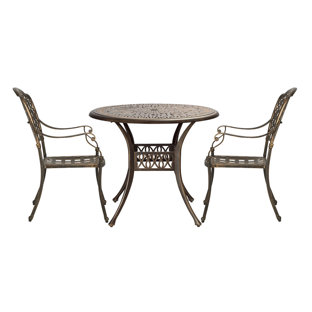 Asha 3pc Aluminium Outdoor Bistro Set