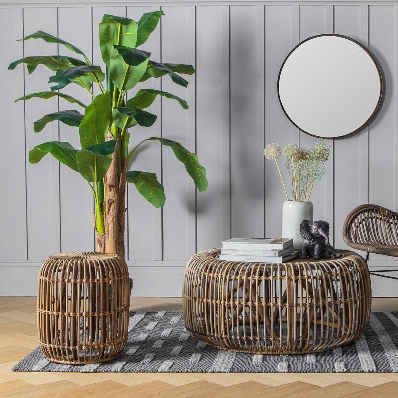 Falla Rattan Round Side Table. 2 Sizes
