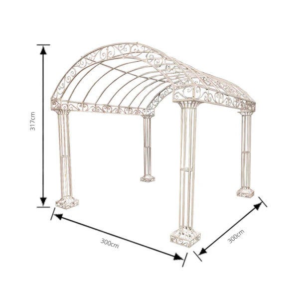 Marceline Garden Gazebo - White, Rustic Brown